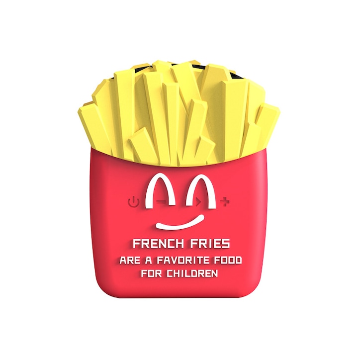 Портативен високоговорител, преносим безжичен Bluetooth високоговорител за пържени картофи, безжичен високоговорител на открито и закрито, водо- и прахоустойчивост, Bluetooth 5.2, MicroSD карта, FM радио, USB Type-C зареждане, многоцветен, 65x56x80 mm