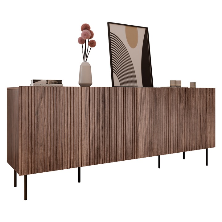 Comoda Ostani 200 4D, MIRJAN24, nuc warmia, 42x201x81 cm