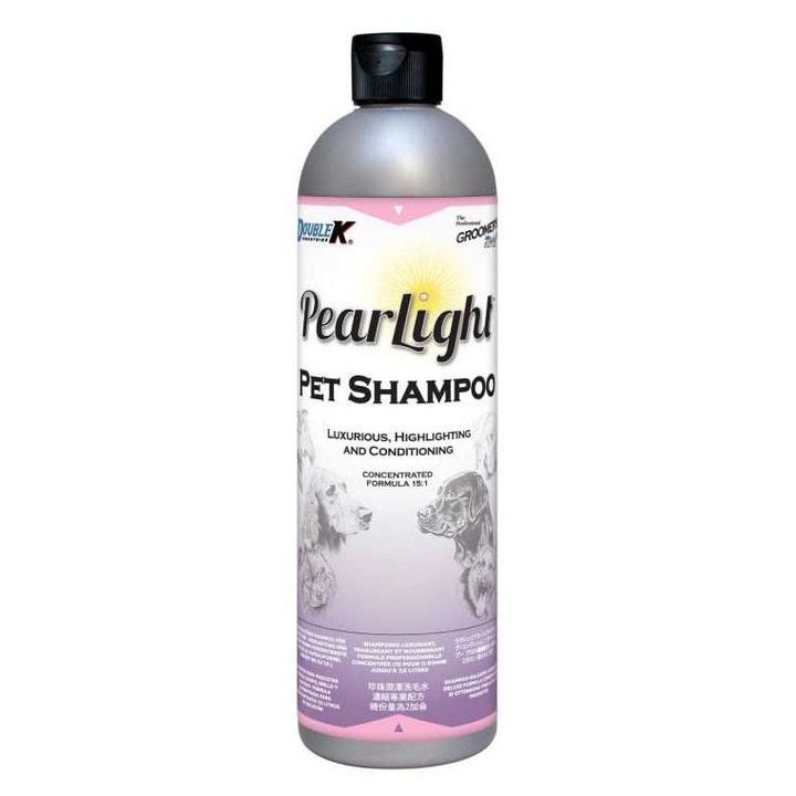 Sampon pentru caini si pisici, PEAR LIGHT®, Double K, pentru stralucire si volum, efect perlat, concentrat, dilutie 1:15, 236 ml