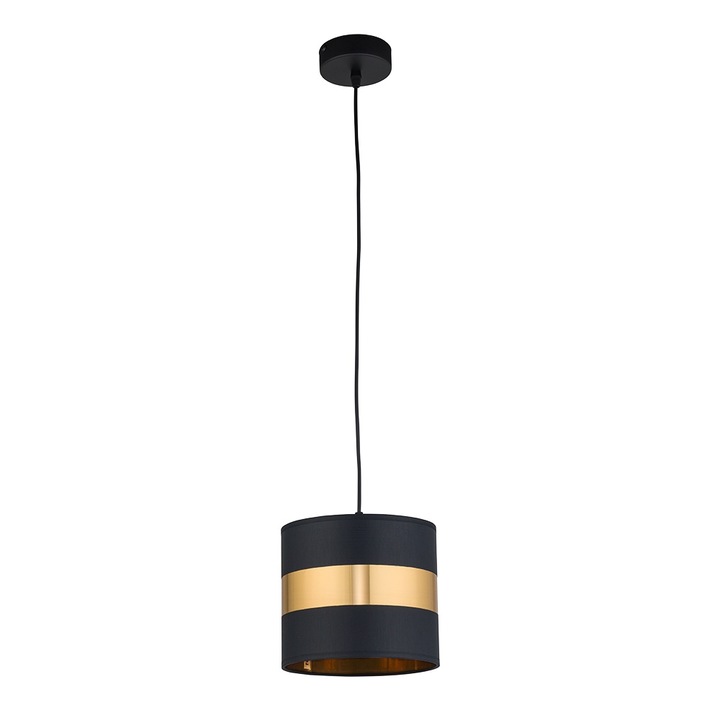 Pendul suspendat TK-Lighting PARIS, abajur negru, auriu, 200x200x1100cm