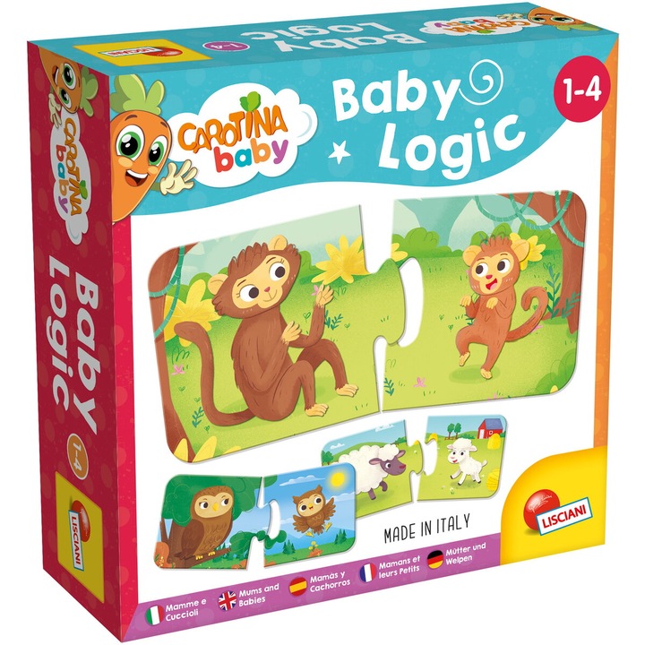 Puzzle Lisciani Carotina Baby - Duo, Mama si puiul, 12x2 piese
