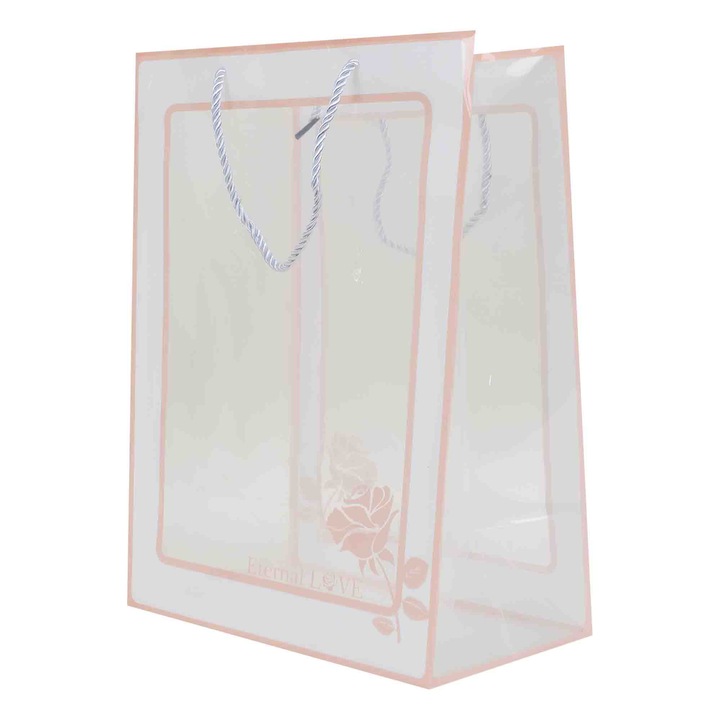 Комплект от 10 прозрачни торбички за цветя, розови, 35X25X15 см, BSP / CD5051_2
