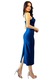 Rochie de seara Tanvea, cu insertii din cristale si falduri, Albastru Royal, Marime S/M