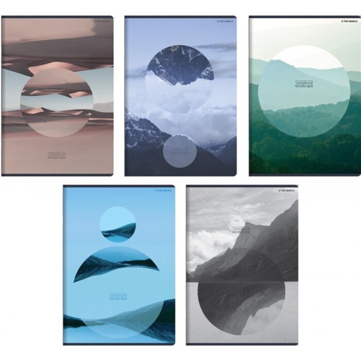 A5 füzetkészlet, TOP 2000 Unnatural Landscape, 32 lap, 214x158mm, 10 db.