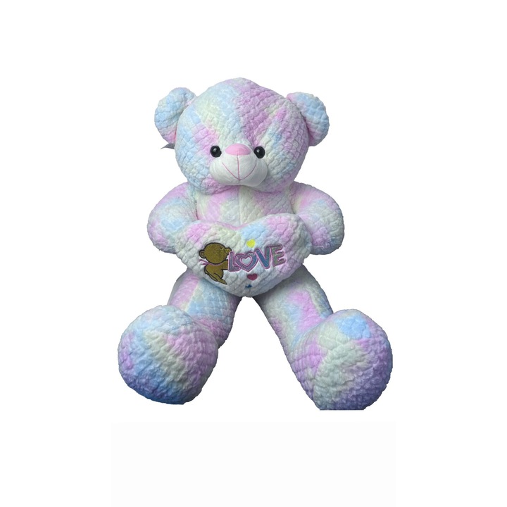 Ursulet de plus degradeu cu inimioara, 110 cm