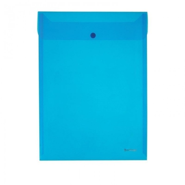 Dosar tip plic, Berlingo, A4, Plastic, 333x246mm, Albastru
