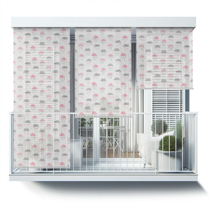 Rulou Exterior. Coloray. Nori si inimi. Roz. 40x180 cm. de protectie. decorativ. 010680480010100011677