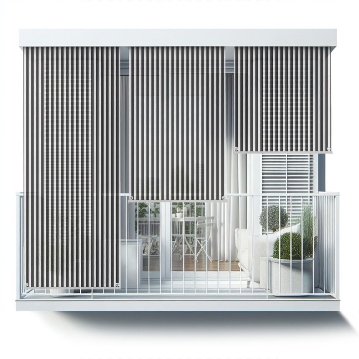 Rulou Exterior. Coloray. Dungi verticale alb-negru. Multicolor. 60x290 cm. de protectie. decorativ. 010680480110100012232