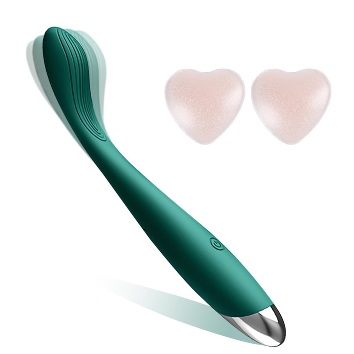 Pomamz vibrátor, szilikon, vízálló IPX6, 10 vibrációs mód, csendes, USB töltés, zöld