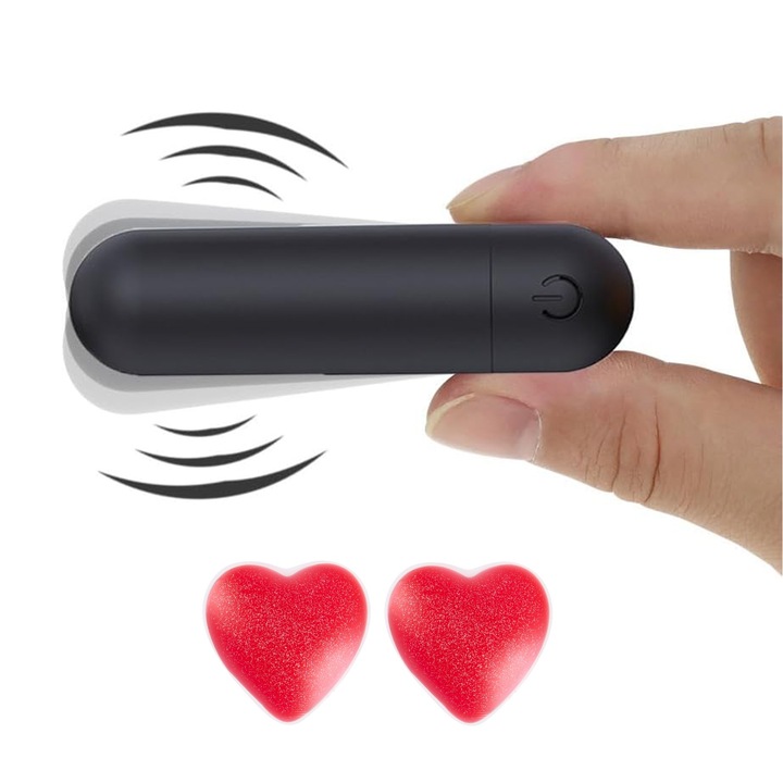 Pomamz Bullet vibrátor, szilikon és ABS, 10 vibrációs mód, vízálló, fekete