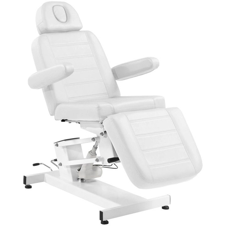 Kozmetikai fotel, Activeshop Azzurro 705, elektromosan állítható, ökológiai bőr, fehér, 72-89,5cm