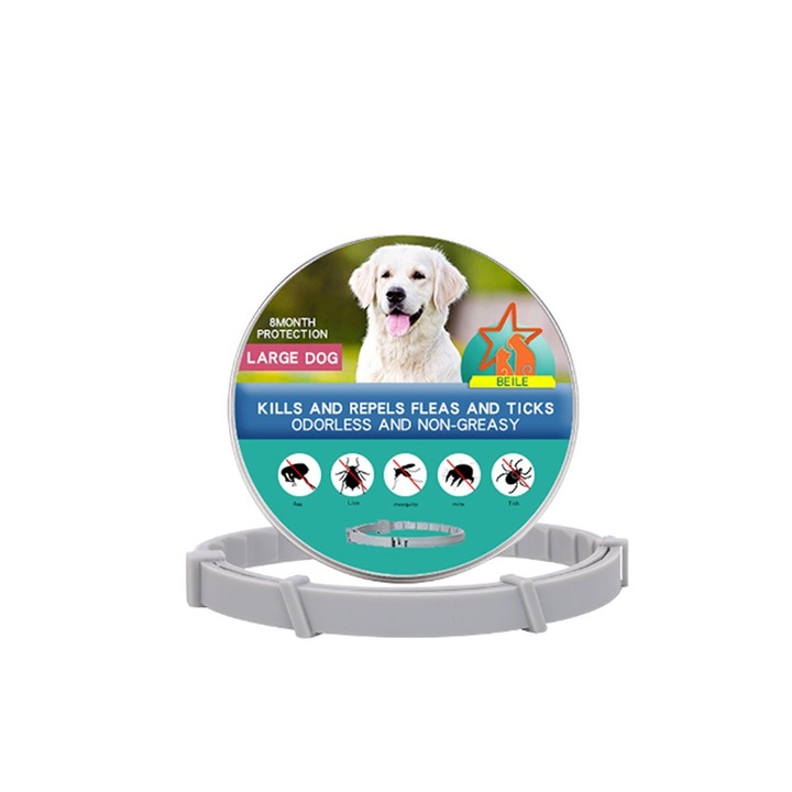 Zgarda antiparazitara, uleiuri vegetale, 70 cm, gri