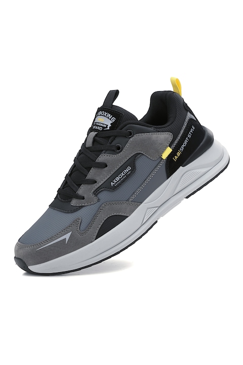 Pantofi Sport Barbati,AX BOXING,Piele ecologica Premium,Talpa,Usoara din Spuma,Sneakers Barbati Confortabili,Rezistenti,2757, Gri bej
