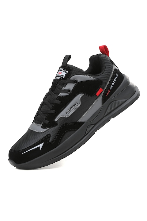 Pantofi Sport Barbati,AX BOXING,Piele ecologica Premium,Talpa,Usoara din Spuma,Sneakers Barbati Confortabili,Rezistenti,2757, Negru stins