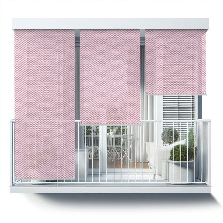 Rulou Exterior. Coloray. Model roz in zig-zag. Roz. 40x180 cm. de protectie. decorativ. 010680480010100012884