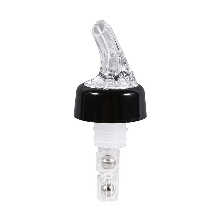 Cseppentő sapka italokhoz QttvbTna, 15 ml, átlátszó/fekete, 9,6x3,8 cm
