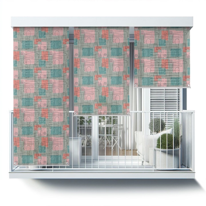 Rulou Exterior. Coloray. Tacamuri pe abstractie. Roz. 40x180 cm. de protectie. decorativ. 010680480010100028165