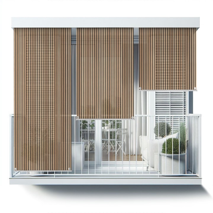 Rulou Exterior. Coloray. Fasii verticale de lemn. Maro. 40x180 cm. de protectie. decorativ. 010680480010100276784