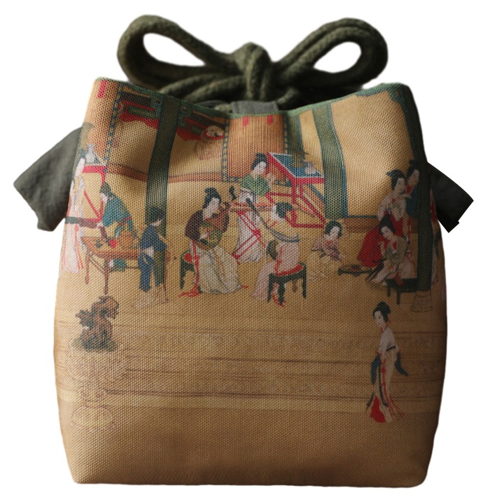 Geanta pentru ceai, portabila, protectie impotriva zgarieturilor, cu snur, canvas