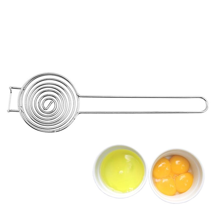 Цедка за яйца, хранителна неръждаема стомана, голям капацитет, спирален дизайн, за нормални или големи яйца