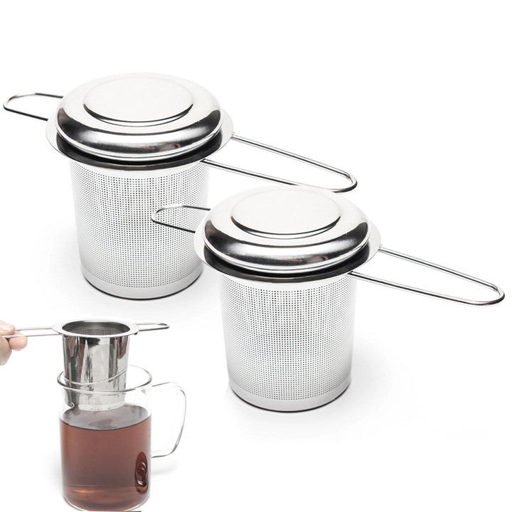 Enforose rozsdamentes acél teafőző, lézergravírozott lyukak, összecsukható fogantyúk, szigetelt fedél