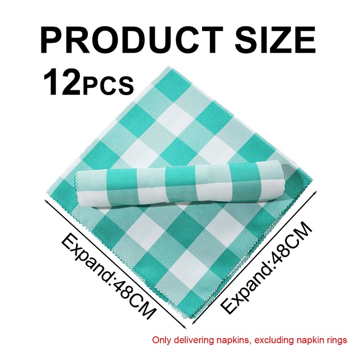 Set de 12 servete din material textil, verde, 48x48cm