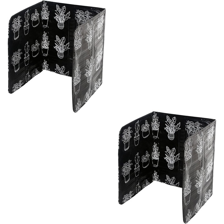 Бариера за масло от алуминиево фолио, незалепваща повърхност, топлоизолация, сгъваем дизайн, многократно използваема, лесна за почистване за готварска повърхност на печка (2 броя)