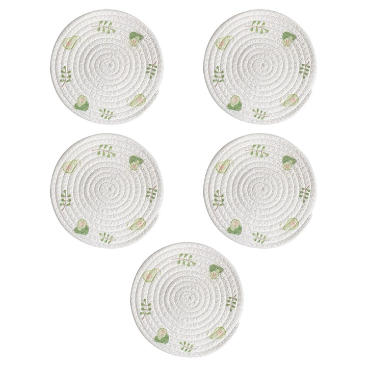 5 darab minimalista, vékony, pamutból szőtt italalátét készlet, otthoni dekorációhoz és asztalvédelemhez, minden pohártípushoz megfelelő