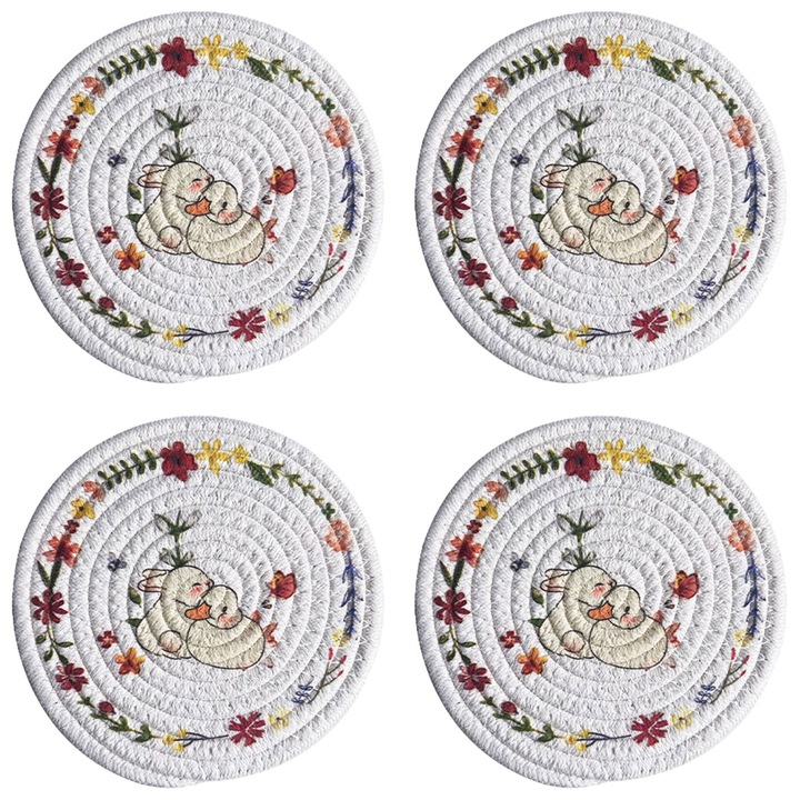 4 darab italalátét, minimalista, vékony pamutszövésű készlet lakásdekorációhoz, asztalvédelem, különféle poharakhoz alkalmas