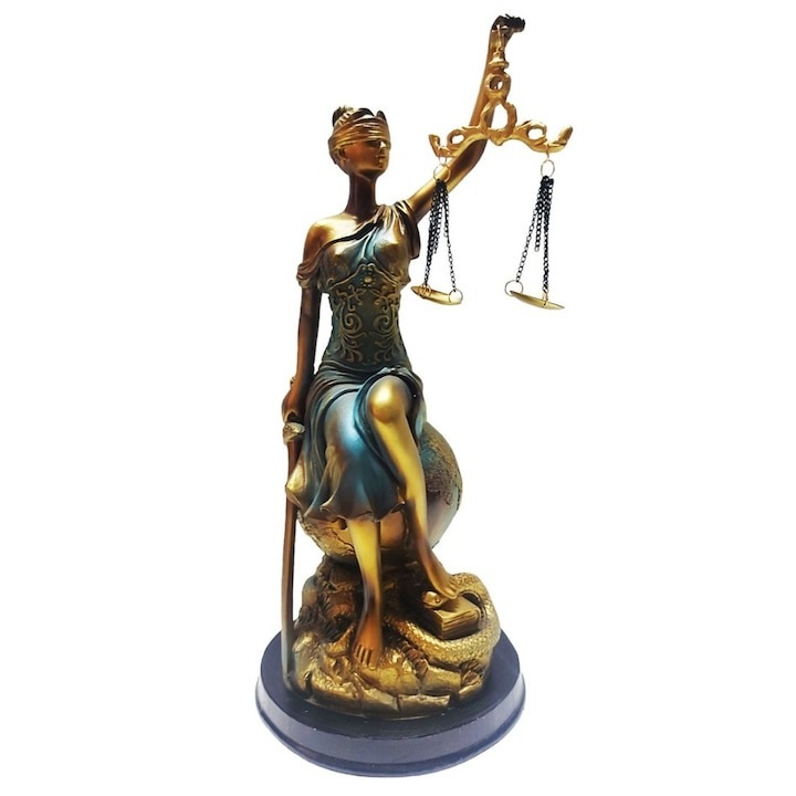 Statueta Zeita Justitiei Themis pe Glob 33x12 cm