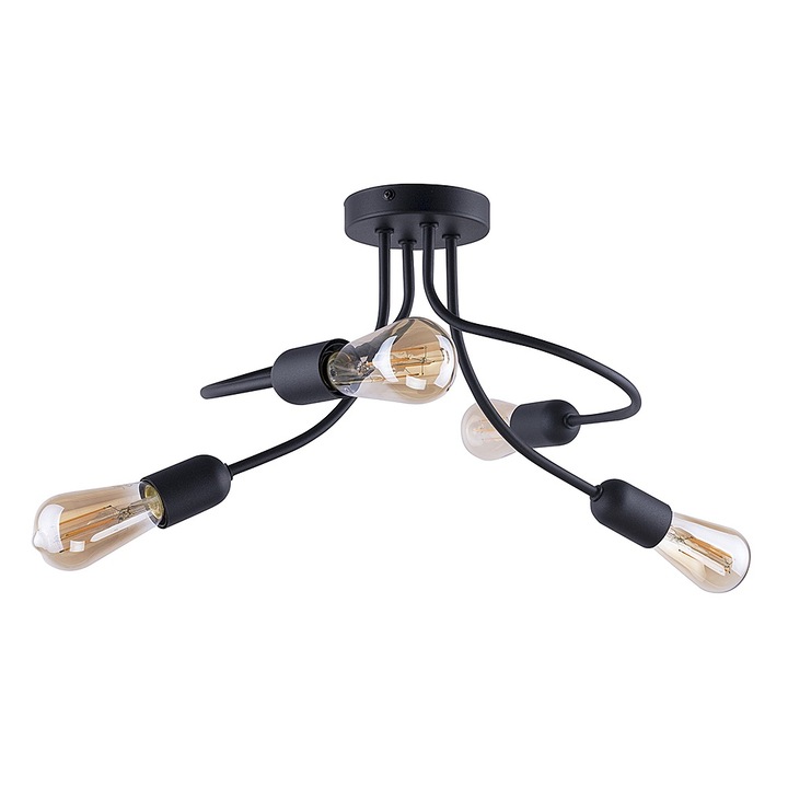 Плафон TK-Lighting FADO BLACK, E27, черен, 57x57x27cm