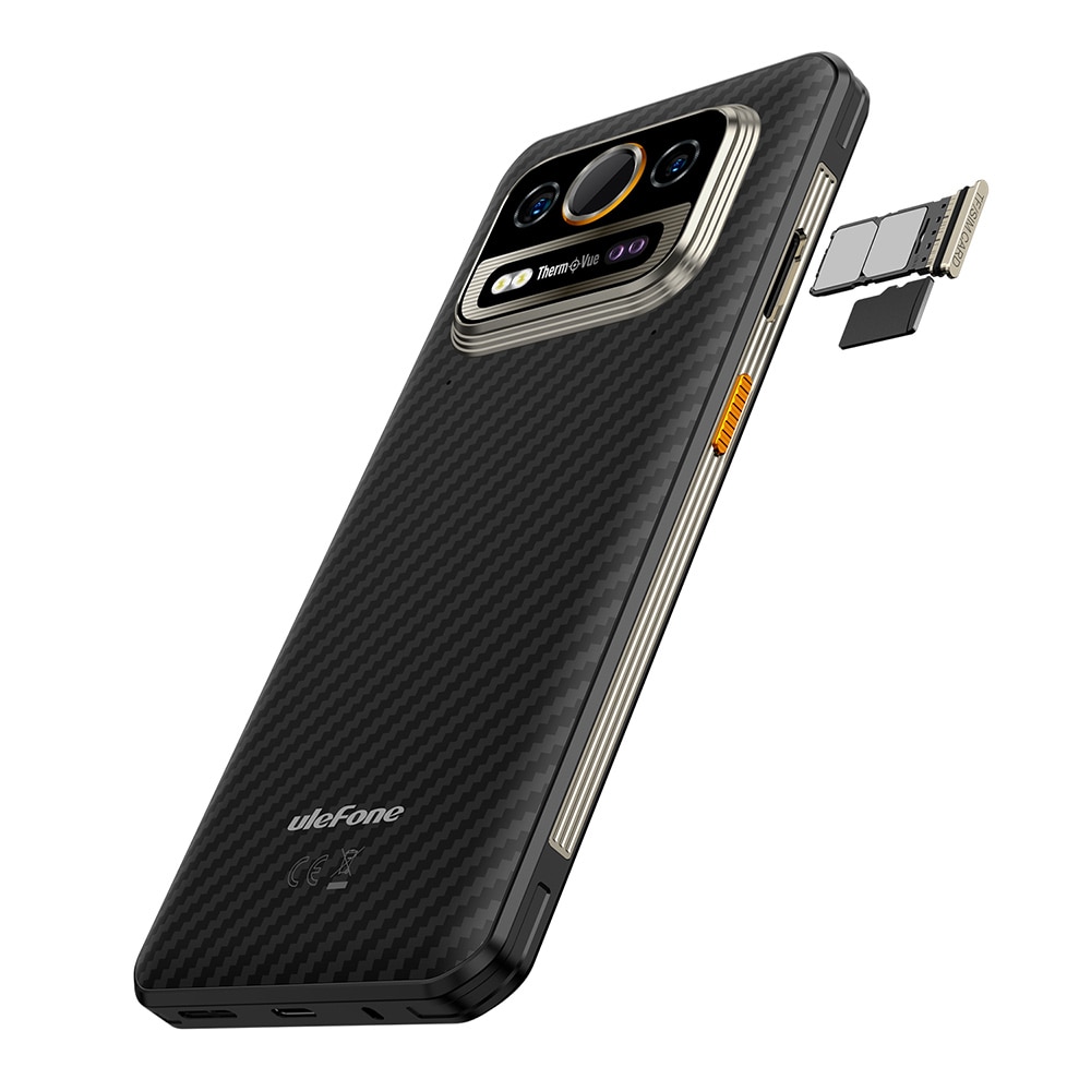 Telefon mobil Ulefone Power Armor 25T Pro Negru, 5G, 50MP+64MP Dual Camera, Senzor imagine termica, IPS 6.78", 12GB RAM (6GB + 6GB extensibili), 256 GB ROM, Android 14, Dimensity 6300, Dual SIM