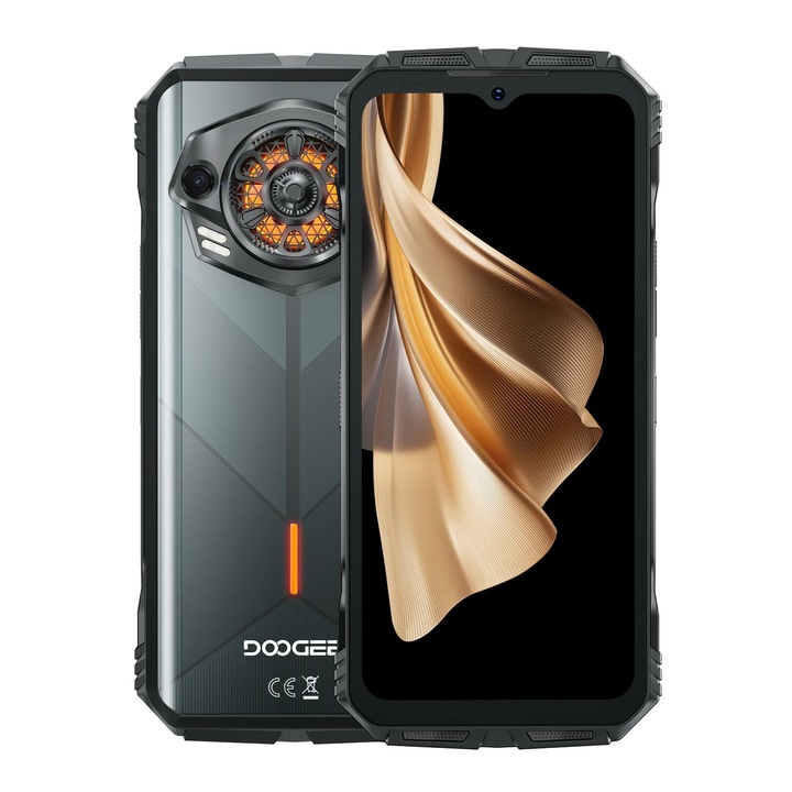 Пънк мобилен телефон Doogee S, зелен, 4G, 6.58" FHD+ 90Hz, 16GB RAM (6GB + 10GB разширяема), 256GB ROM, 50MP камера, Spreadtrum T606 Octa Core, Android 14, 10800mAh, DualSim