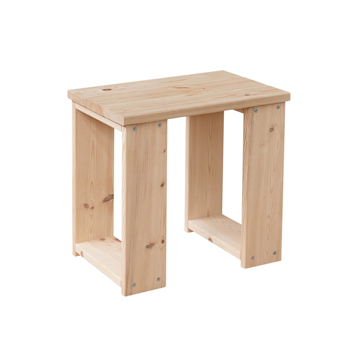 Табуретка, масив иглолистна дървесина, 45х45 см