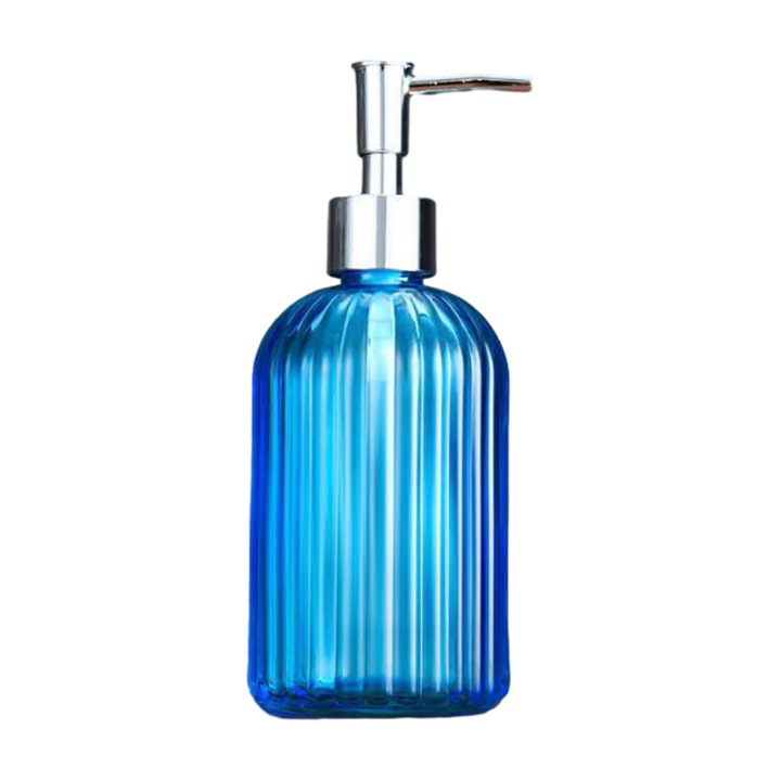 Üveg szappanadagoló, 400 ml, átlátszó, elegáns dizájn