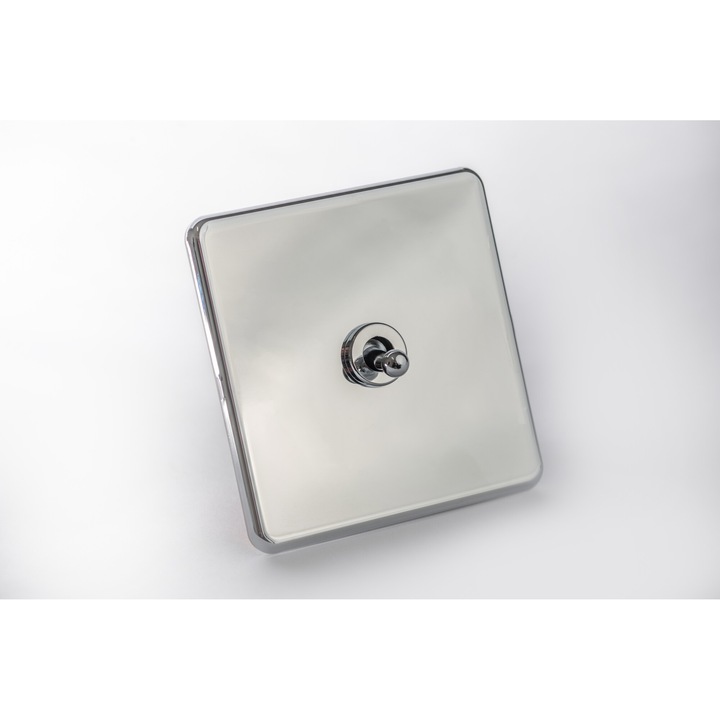 Luxor Silver Vichema Metallic Switch, 1 Gang 2 Way, 10A, krómozott ezüst