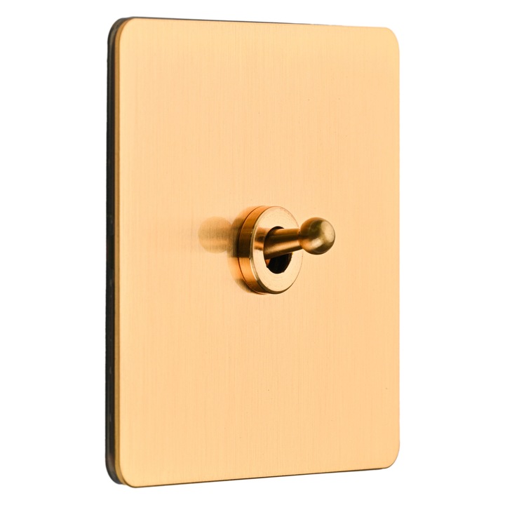 Intrerupator metalic RoyalGold, Vichema 1Gang 2Way, 10A, Auriu, doza cadou