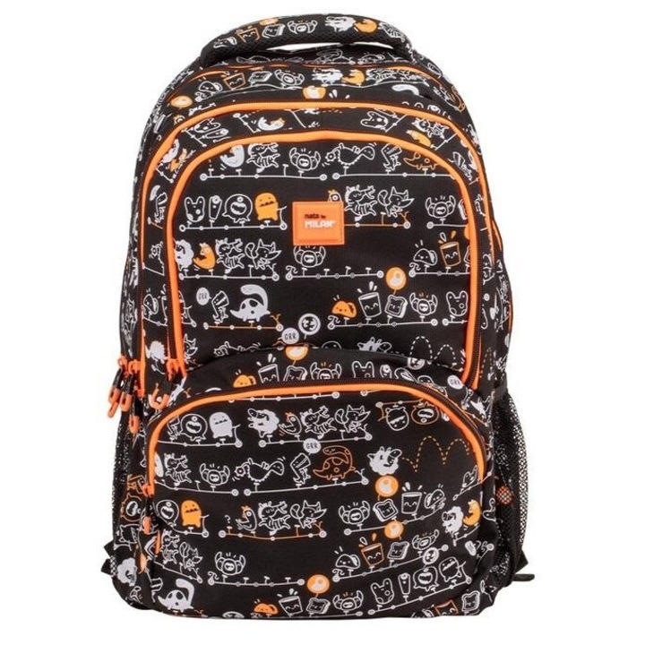 Rucsac, MILAN, Tandem, Poliester, compartiment laptop, breteluri reglabile, negru, 46.5x30x17cm