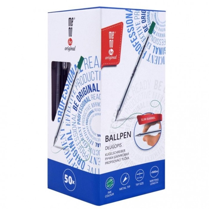 Set 50 pixuri MemoBe, varf 0,7mm, verde, 163x81mm