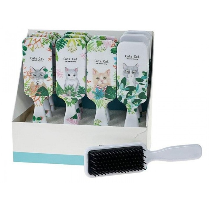 Комплект четки за коса за деца Adar, модел котки, 12 броя, 196x105 мм