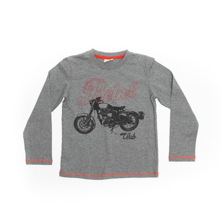 Bluza din bumbac, baieti, 28710, Gri, 128 cm