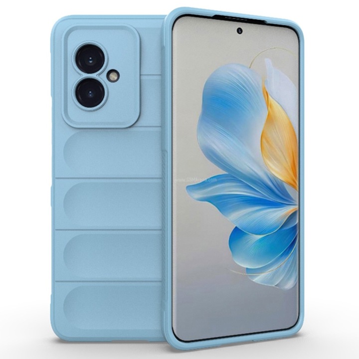Honor 100 DaDen® Magic Shield burkolat, ütésálló, mikroszálas belső, TPU, kék