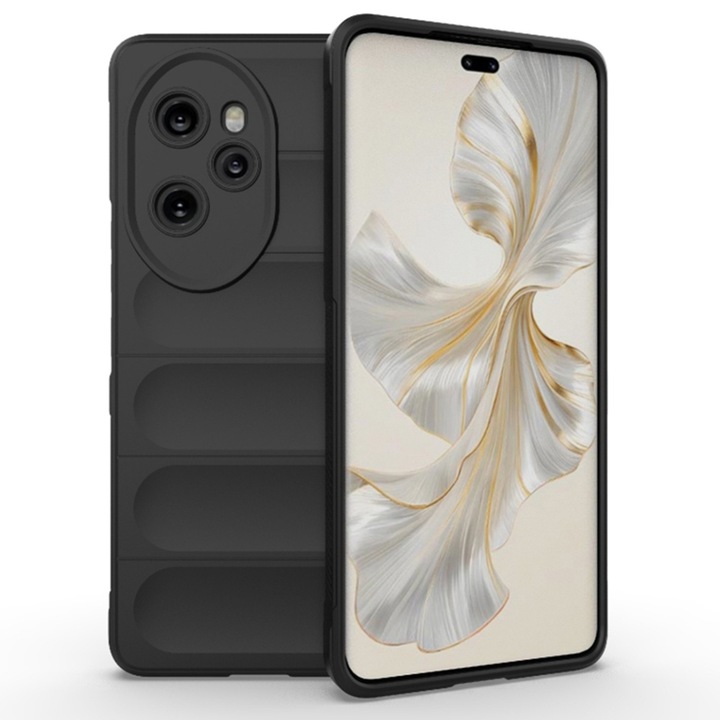 Honor 100 Pro DaDen® Magic Shield burkolat, ütésálló, mikroszálas belső, TPU, fekete