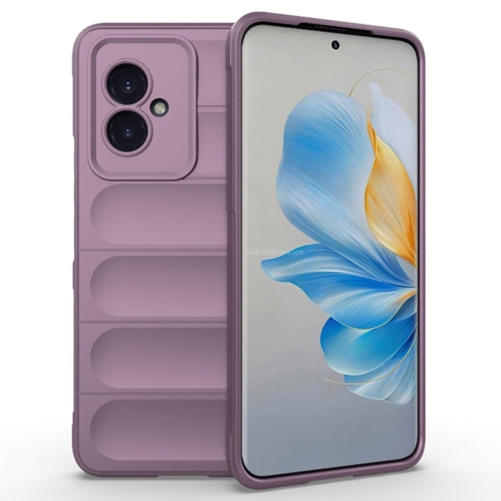 Honor 100 DaDen® Magic Shield burkolat, ütésálló, mikroszálas belső, TPU, lila