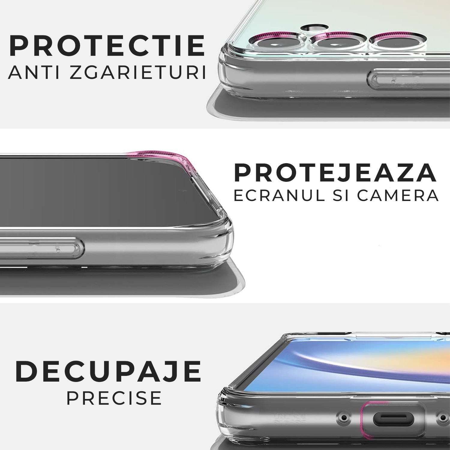 Husa Joyshell pentru Samsung A15 5G, Protectie Camera, din silicon, Transparenta