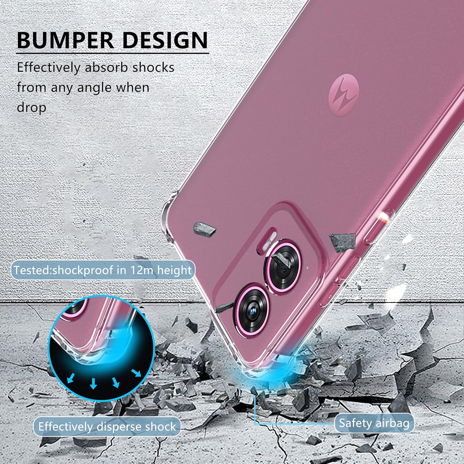 Husa protectie Mat-Tech compatibila cu Motorola Edge 50 Fusion, Protectie Camera, Colturi anti-soc, Decupaje Precise, Rezistenta la impact, Margini ridicate pentru protectia ecranului, Transparenta
