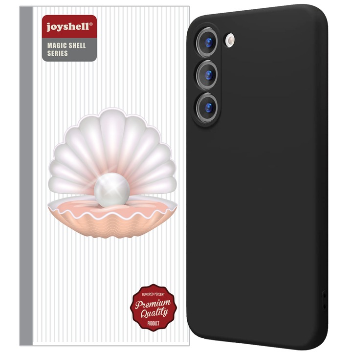 Joyshell tok Samsung Galaxy A55 telefonhoz, puha szilikon mikroszálas belsővel, kameravédelem, fekete