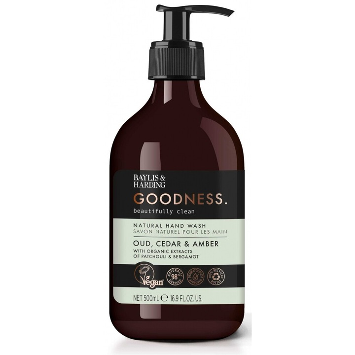 Goodness folyékony kézi szappan - Oud, Cedar & Amber Baylis & Harding, 500 ml