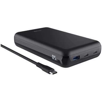 Acumulator extern Trust LARO 100W, incarcare rapida PD 100W, 2XUSB-C, 1XUSB-A, Negru
