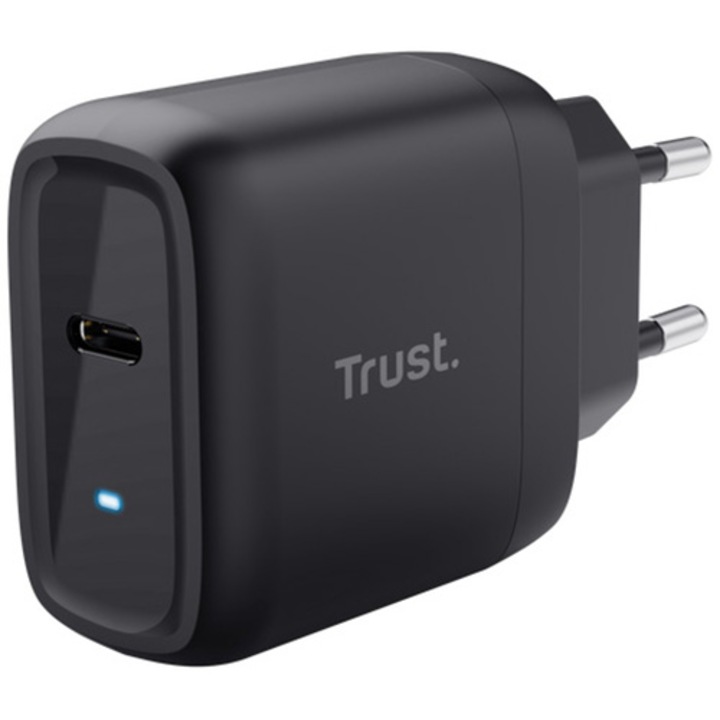 Incarcator retea Trust MAXO PD 45W, 1XUSB-C, cablu 2m USB-C inclus, Negru